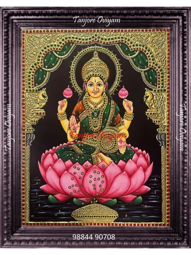 Traditional Gajalakshmi Tanjore Painting